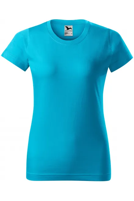 Damen einfaches T-Shirt - türkis, XS