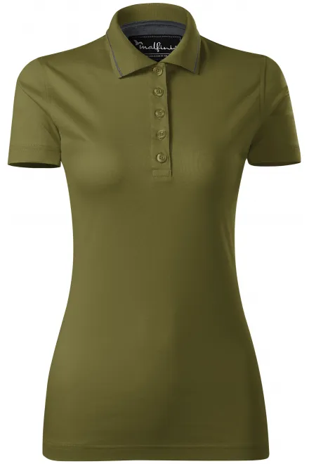 Damen elegantes mercerisiertes Poloshirt - Avocado, 2XL