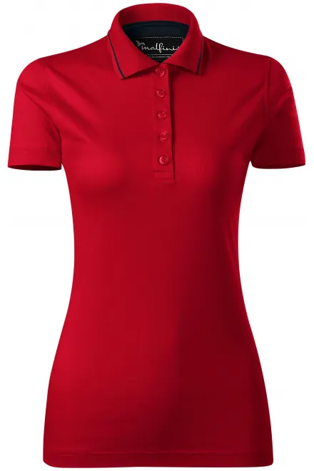 Damen elegantes mercerisiertes Poloshirt - formula red, 2XL