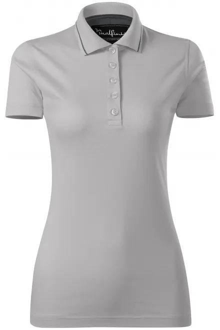 Damen elegantes mercerisiertes Poloshirt - Silber grau, 2XL