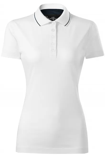 Damen elegantes mercerisiertes Poloshirt - weiß, 2XL