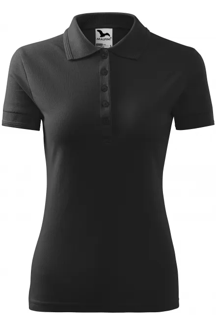 Damen elegantes Poloshirt - Anthrazit Marmor, S