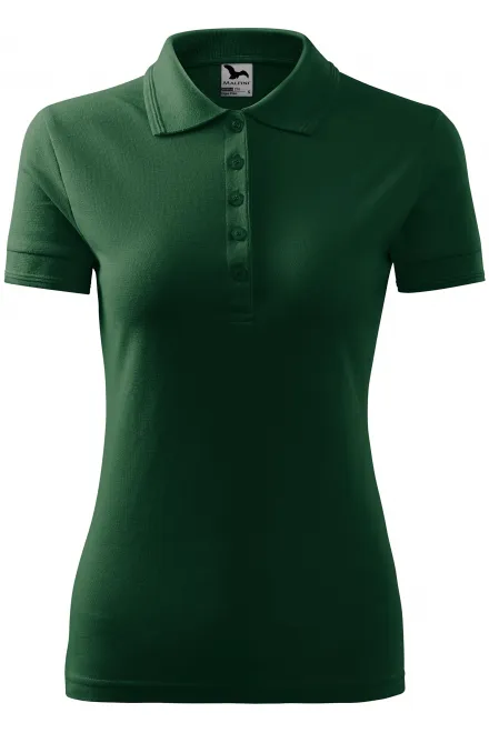 Damen elegantes Poloshirt - Flaschengrün, S