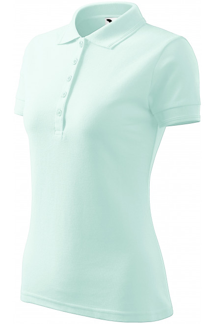 Damen elegantes Poloshirt, eisgrün, T-Shirts mit kurzen Ärmeln