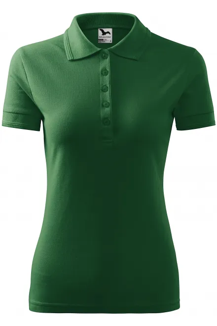 Damen elegantes Poloshirt - Flaschengrün, S