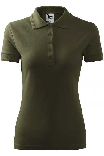Damen elegantes Poloshirt - military, S
