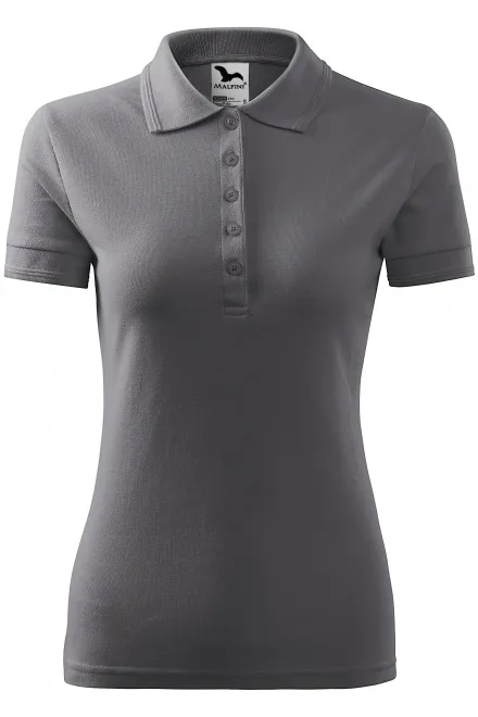 Damen elegantes Poloshirt - stahlgrau, S
