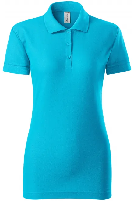 Damen eng anliegendes Poloshirt - türkis, S