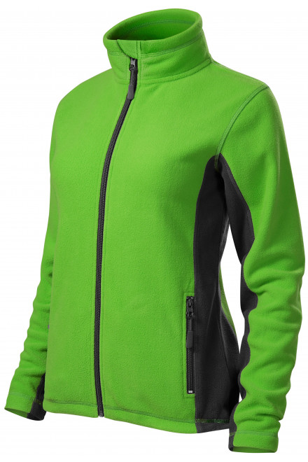 Damen Fleece-Kontrastjacke, Apfelgrün, Damen-Sweatshirts