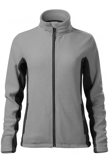 Damen Fleece-Kontrastjacke - hellgrau, 2XL