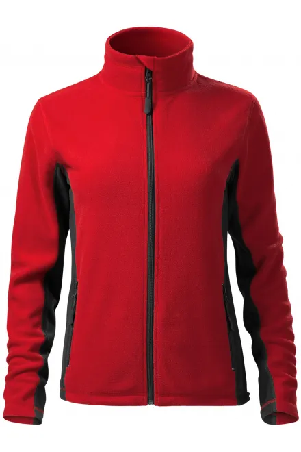 Damen Fleece-Kontrastjacke - rot, 2XL