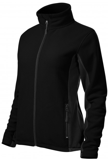 Damen Fleece-Kontrastjacke, schwarz, Damenjacken