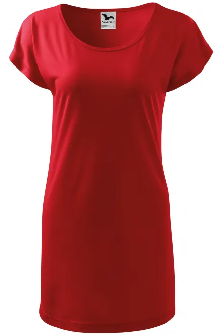 Damen langes T-Shirt/Kleid - rot, M