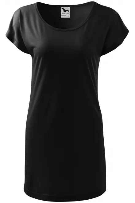 Damen langes T-Shirt/Kleid - schwarz, M