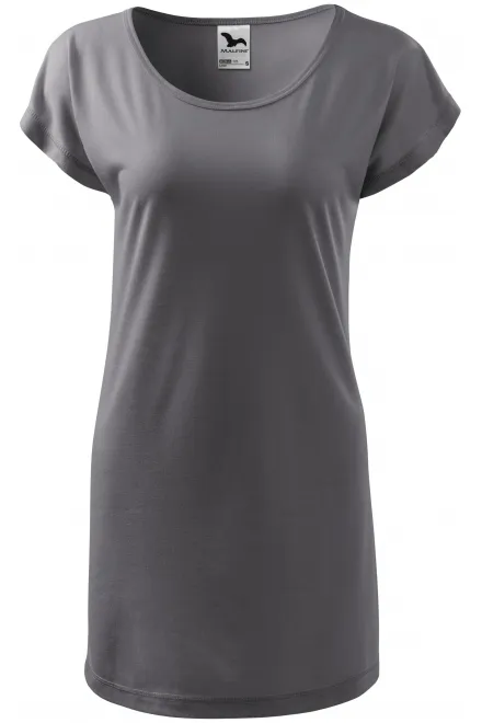 Damen langes T-Shirt/Kleid - stahlgrau, M