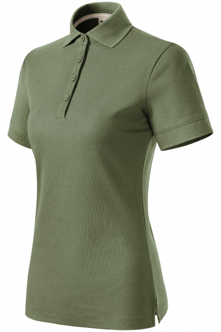 Damen-Poloshirt aus Bio-Baumwolle, khaki