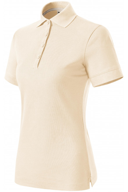 Damen-Poloshirt aus Bio-Baumwolle, mandel, einfarbige T-Shirts