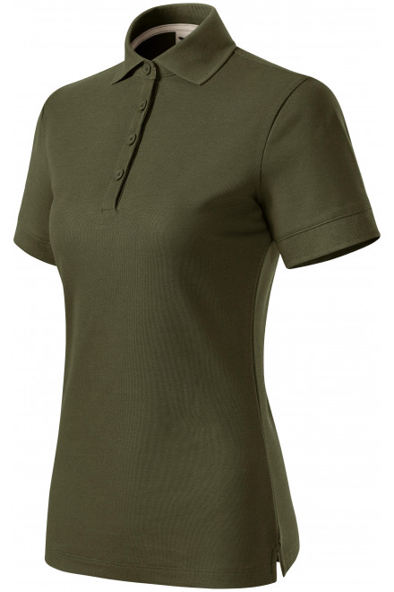 Damen-Poloshirt aus Bio-Baumwolle, military, Damen-T-Shirts
