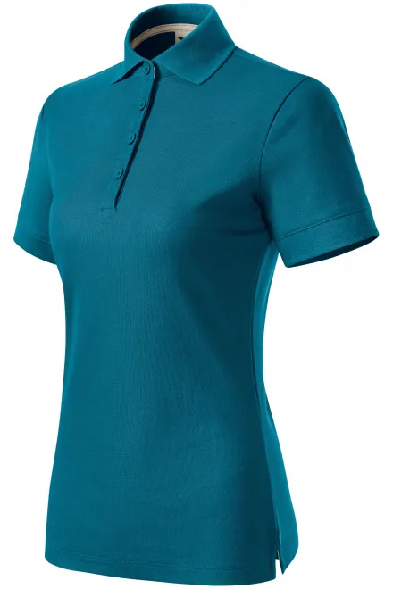 Damen-Poloshirt aus Bio-Baumwolle, petrol blue