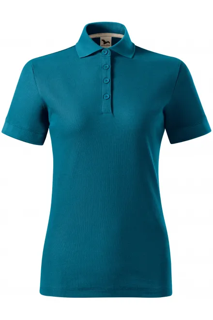 Damen-Poloshirt aus Bio-Baumwolle - petrol blue, L