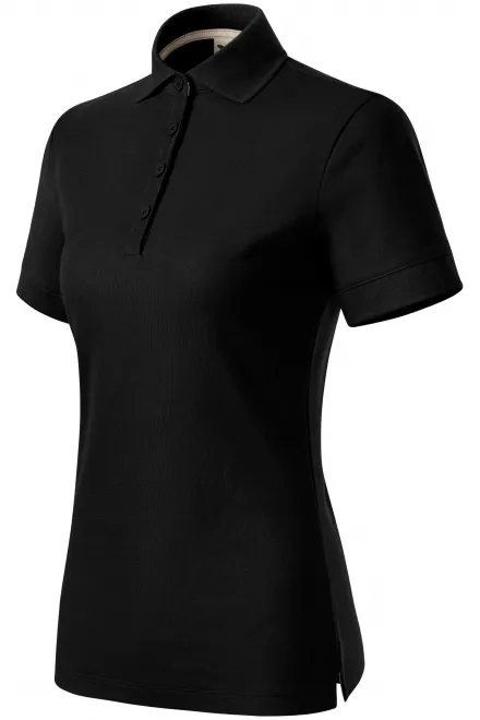 Damen-Poloshirt aus Bio-Baumwolle, schwarz