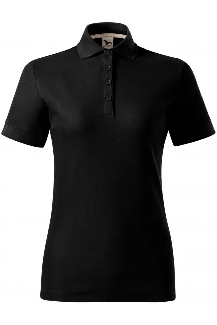Damen-Poloshirt aus Bio-Baumwolle - schwarz, L