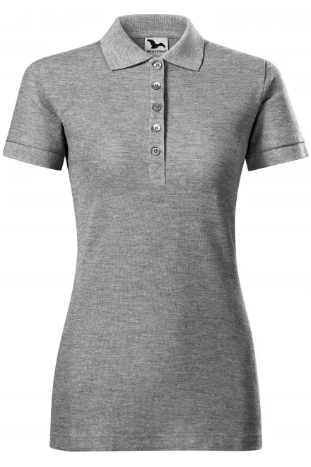 Damen Poloshirt - dunkelgrauer Marmor, XS
