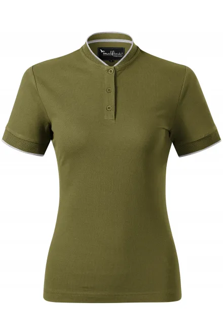 Damen-Poloshirt mit Bomberkragen - Avocado, L