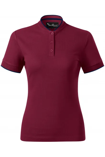 Damen-Poloshirt mit Bomberkragen - garnet, L