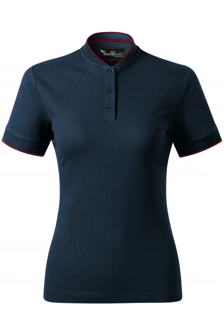 Damen-Poloshirt mit Bomberkragen - dunkelblau, L