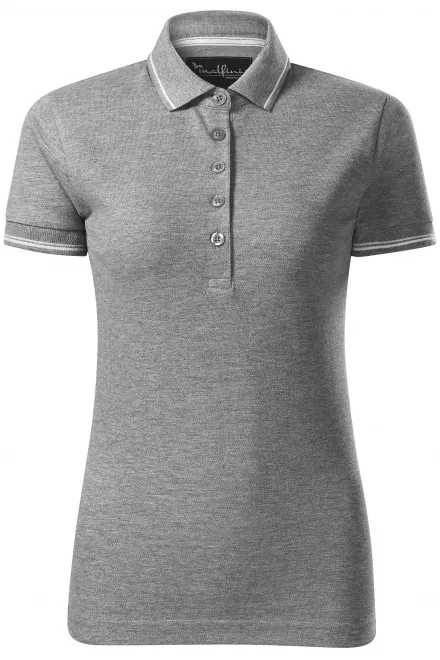 Damen Poloshirt mit kurzen Ärmeln - dunkelgrauer Marmor, S