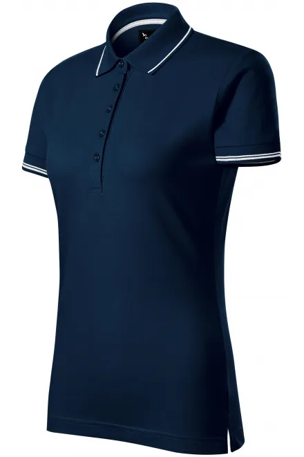 Damen Poloshirt mit kurzen Ärmeln, dunkelblau