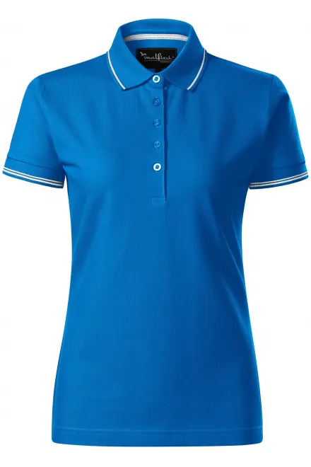 Damen Poloshirt mit kurzen Ärmeln - meerblau, S