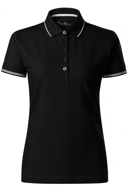 Damen Poloshirt mit kurzen Ärmeln - schwarz, S