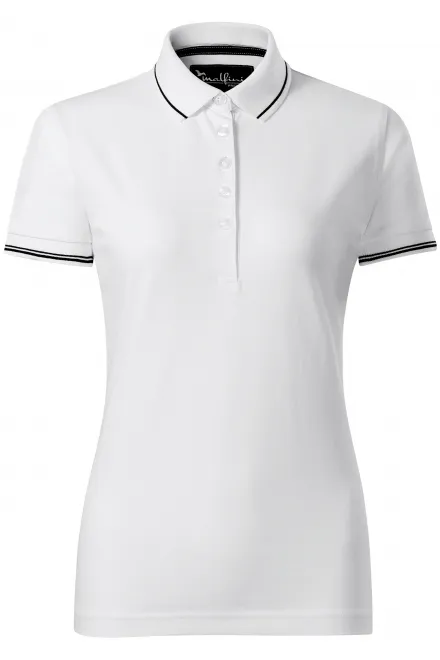 Damen Poloshirt mit kurzen Ärmeln - weiß, S