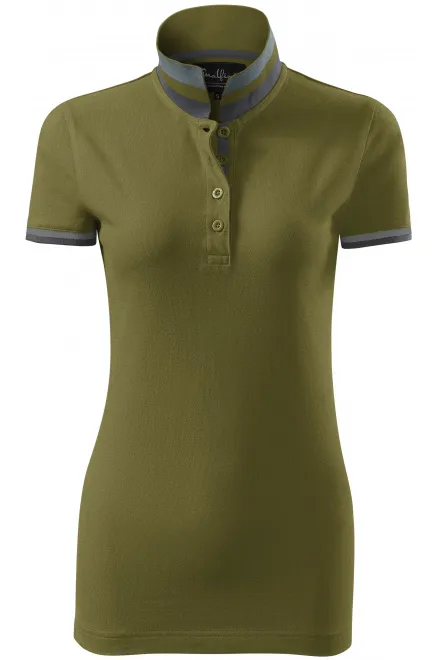Damen Poloshirt mit Stehkragen - Avocado, S
