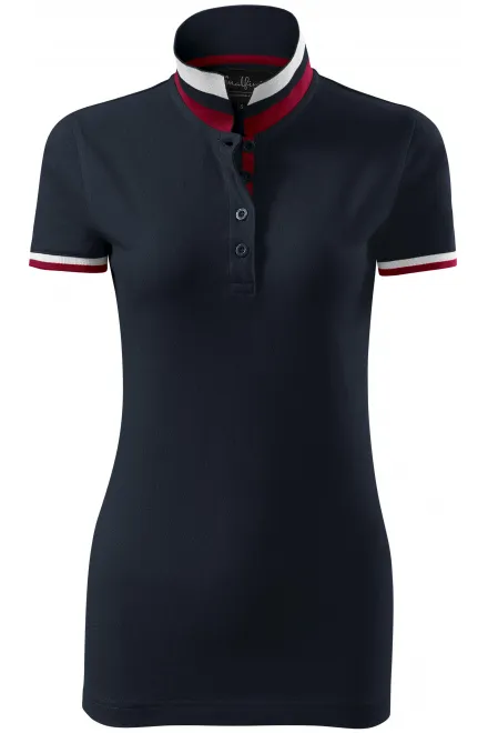 Damen Poloshirt mit Stehkragen - dunkelblau, S