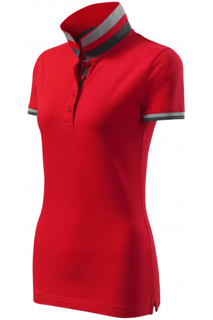 Damen Poloshirt mit Stehkragen, formula red, Damen-Poloshirts