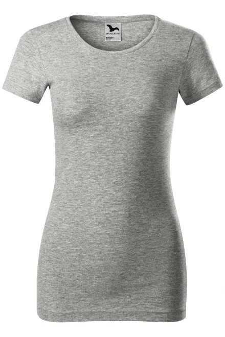Damen Slim Fit T-Shirt - dunkelgrauer Marmor, M