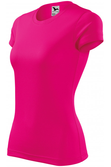 Damen Sport T-Shirt, neon pink, Sport-T-Shirts