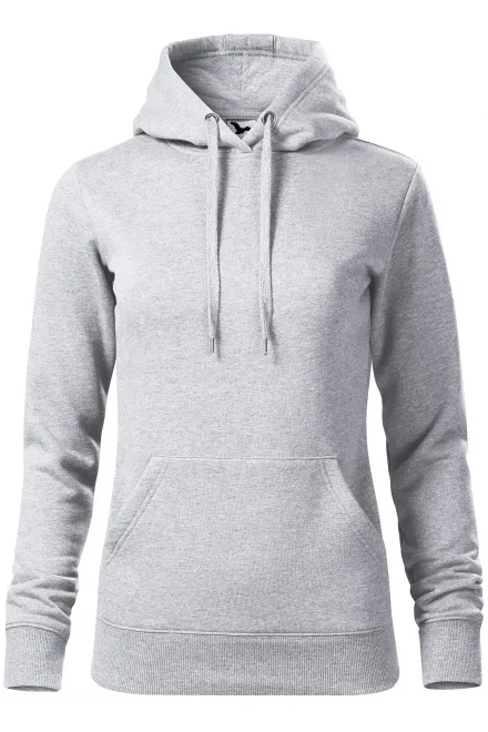 Damen Sweatshirt mit Kapuze ohne Reißverschluss - hellgrauer Marmor, XS