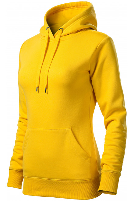 Damen Sweatshirt mit Kapuze ohne Reißverschluss, gelb, Damenjacken