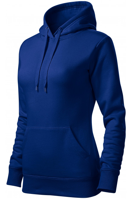 Damen Sweatshirt mit Kapuze ohne Reißverschluss, königsblau