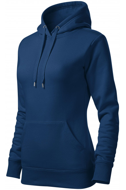 Damen Sweatshirt mit Kapuze ohne Reißverschluss, Mitternachtsblau