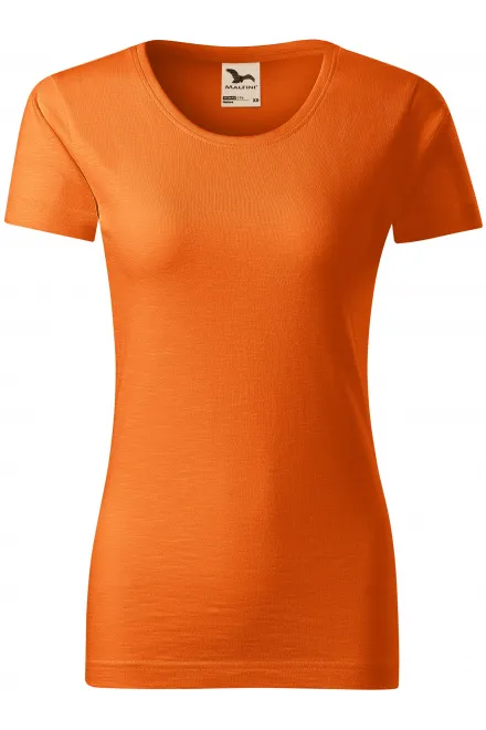 Damen-T-Shirt aus strukturierter Bio-Baumwolle - orange, M