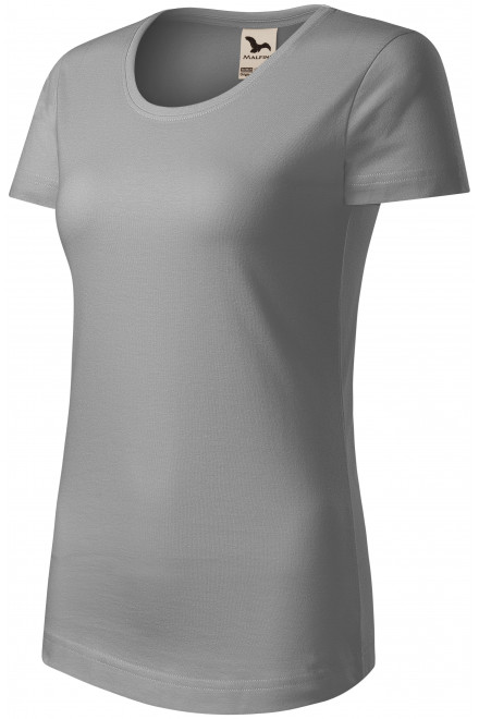 Damen T-Shirt, Bio-Baumwolle, altes Silber, T-Shirts mit kurzen Ärmeln