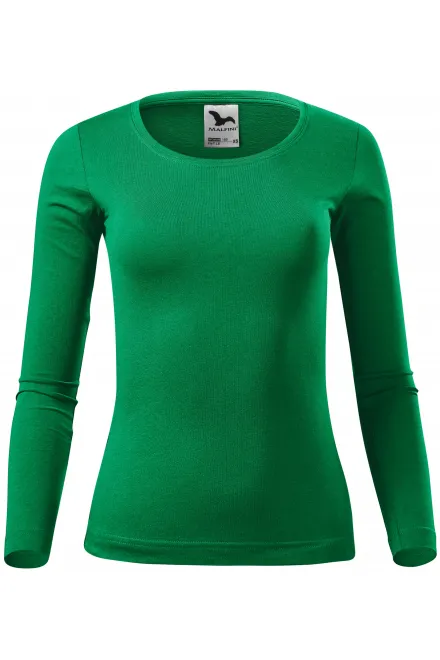 Damen T-Shirt mit langen Ärmeln - Grasgrün, XS