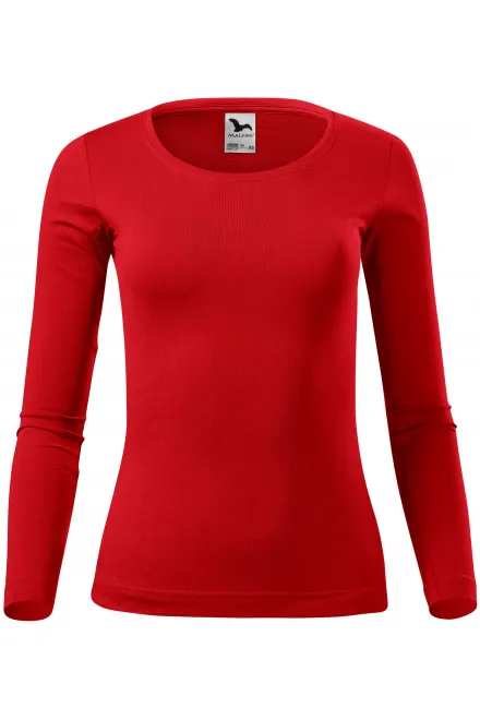 Damen T-Shirt mit langen Ärmeln - rot, XS