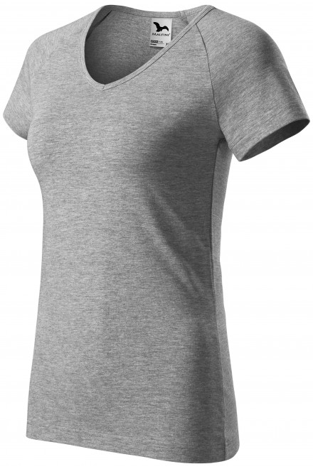 Damen T-Shirt mit Raglanärmel, dunkelgrauer Marmor, T-Shirts