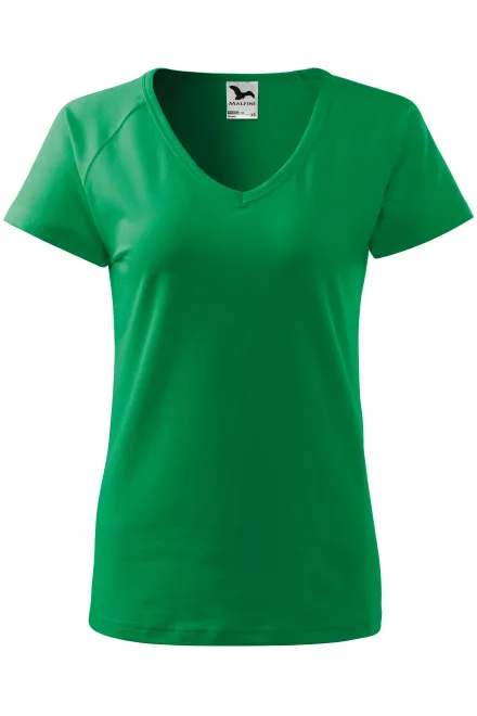 Damen T-Shirt mit Raglanärmel - Grasgrün, L